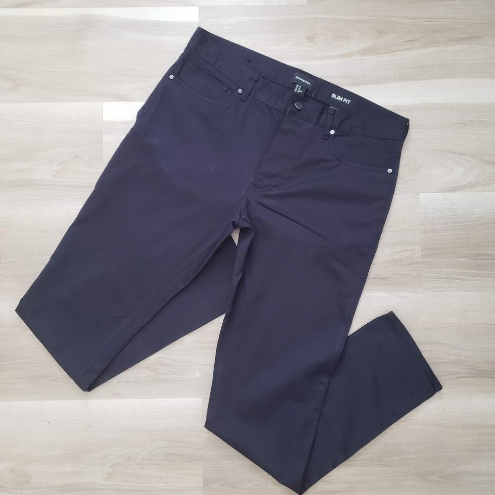H&M Men's Slim Fit Trouser Pants Navy Blue Size 32 - Picture 7 of 11